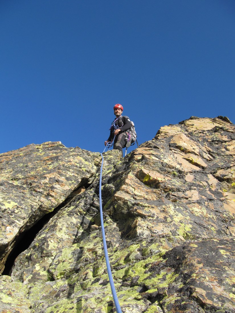 Monviso - Cresta Est - Diego Filippi durante la salita