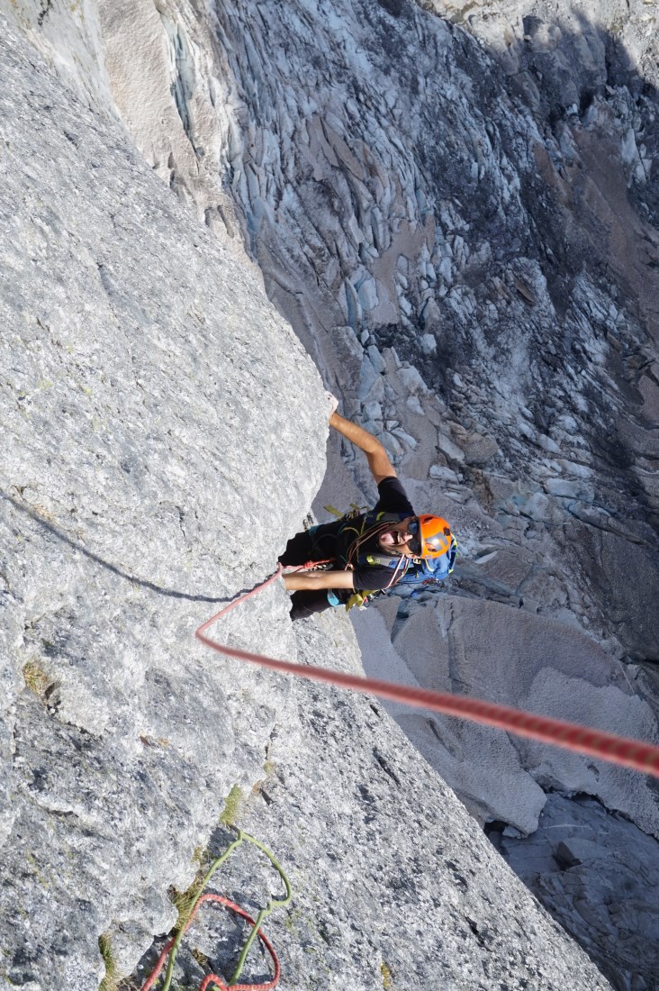 Pizzo Badile - Via Cassin Luca Bono a pochi metri dalla S14