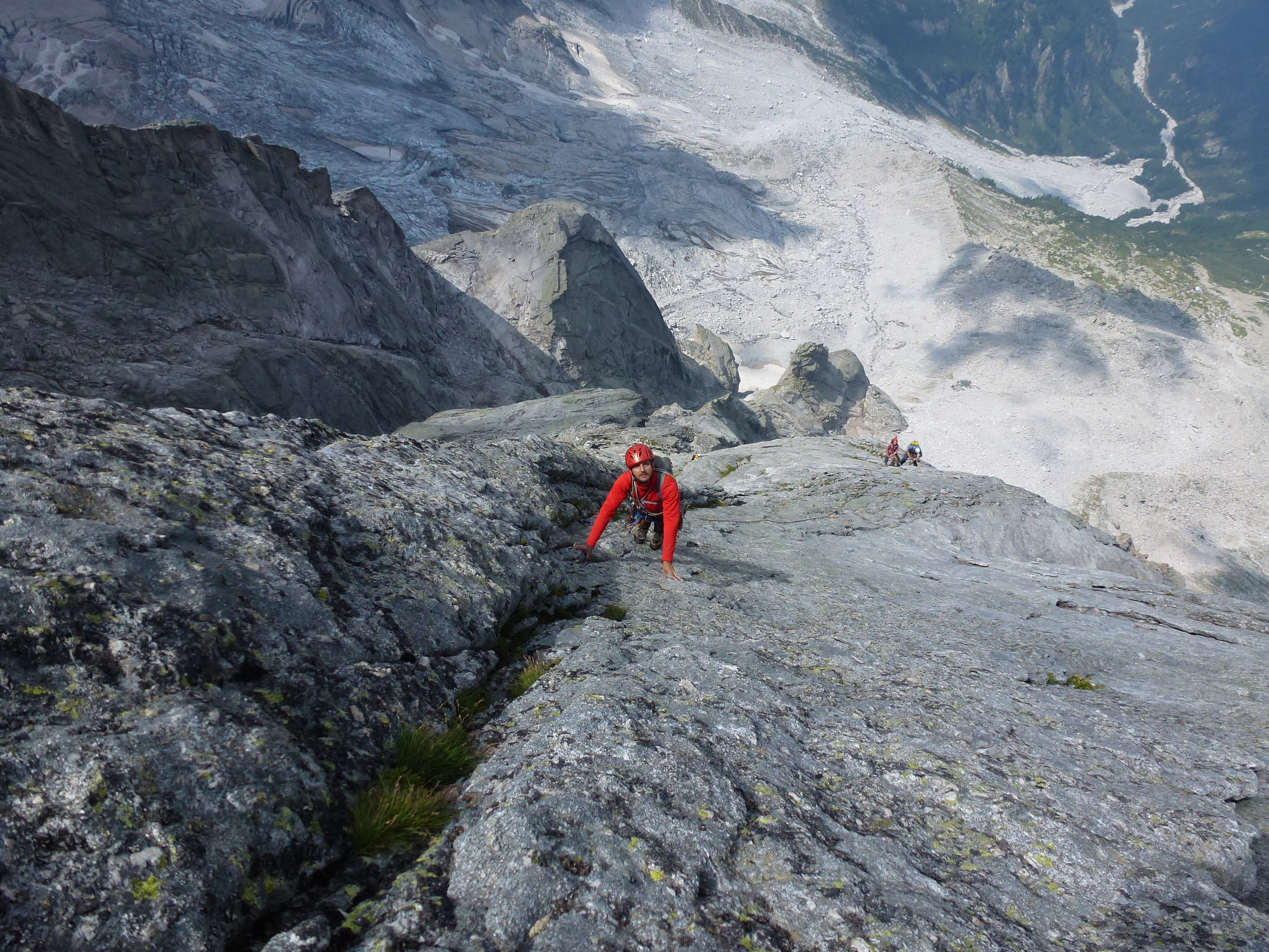 Pioda di Sciora - Via Bramani - Francesco Orsini in arrampicata