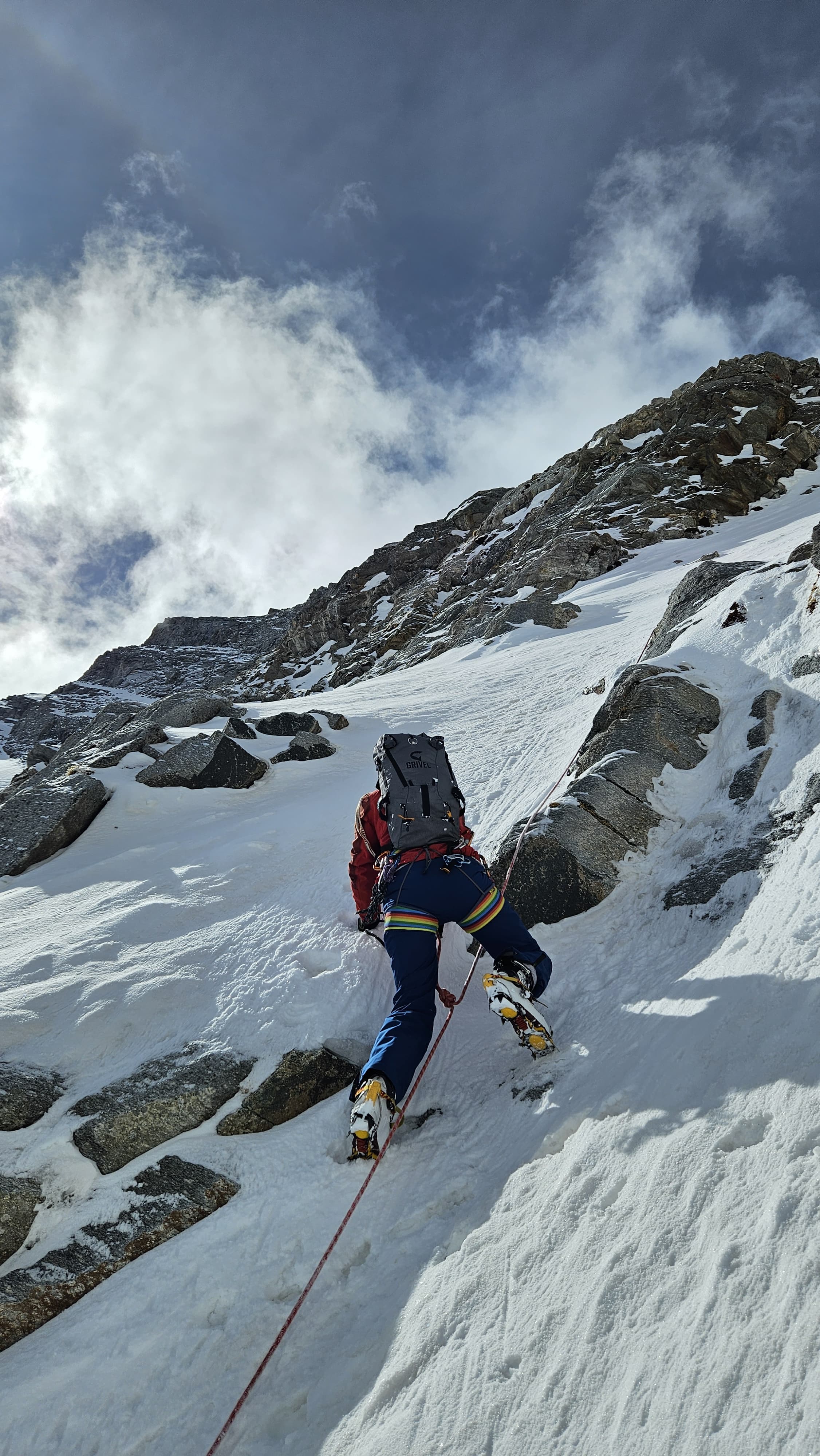 Gran Couloir della Levannetta - Camilla Reggio durante la salita