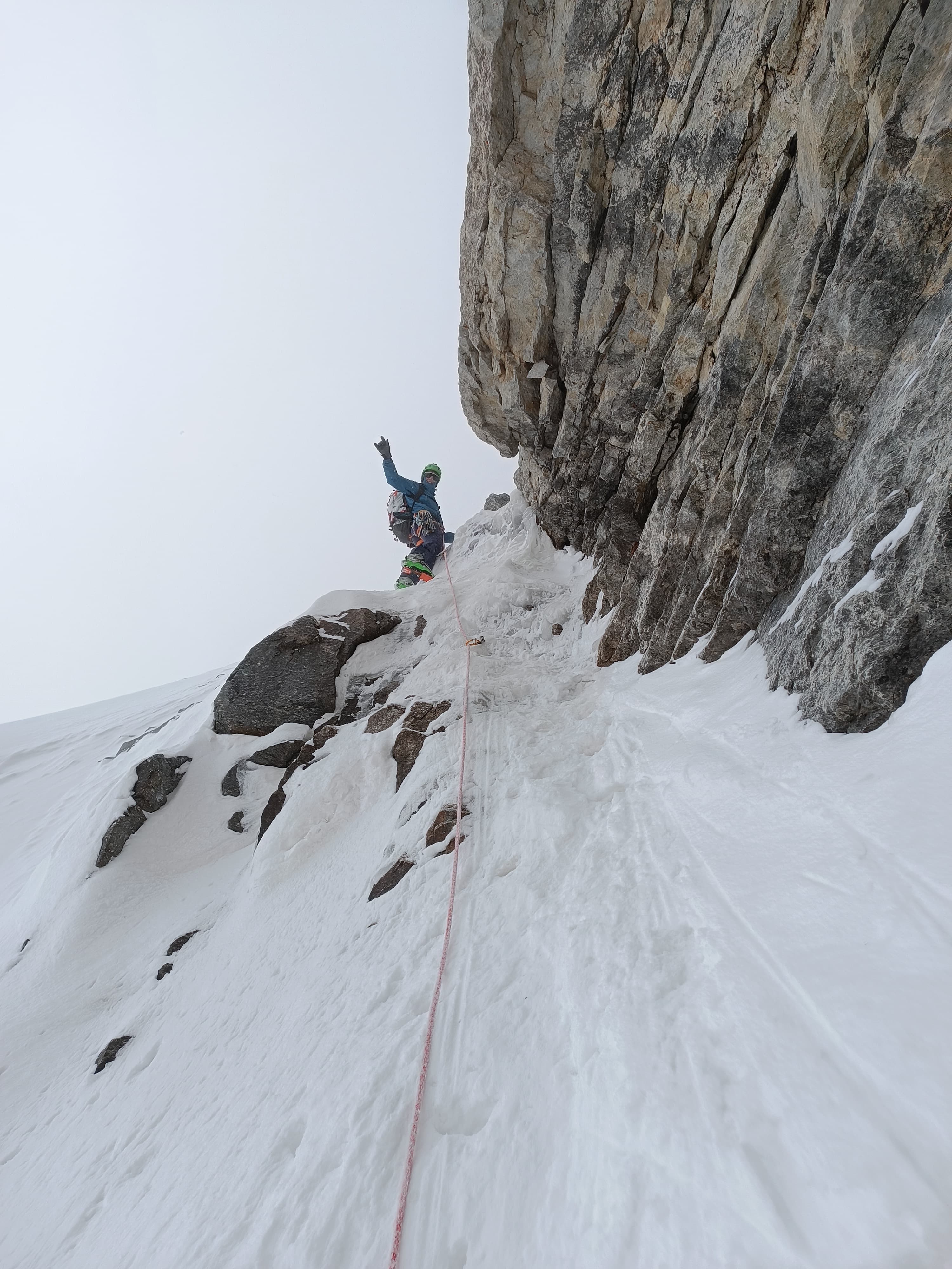 Gran Couloir della Levannetta - Matteo Sella lungo la via